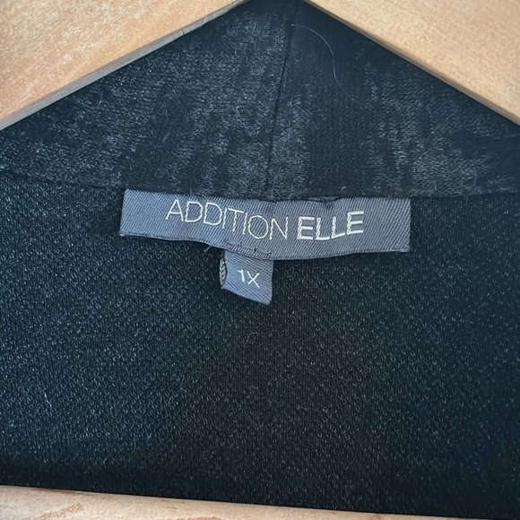 Addition Elle VGUC black and grey design open cardigan, longer waterfall front - Picture 2 of 10